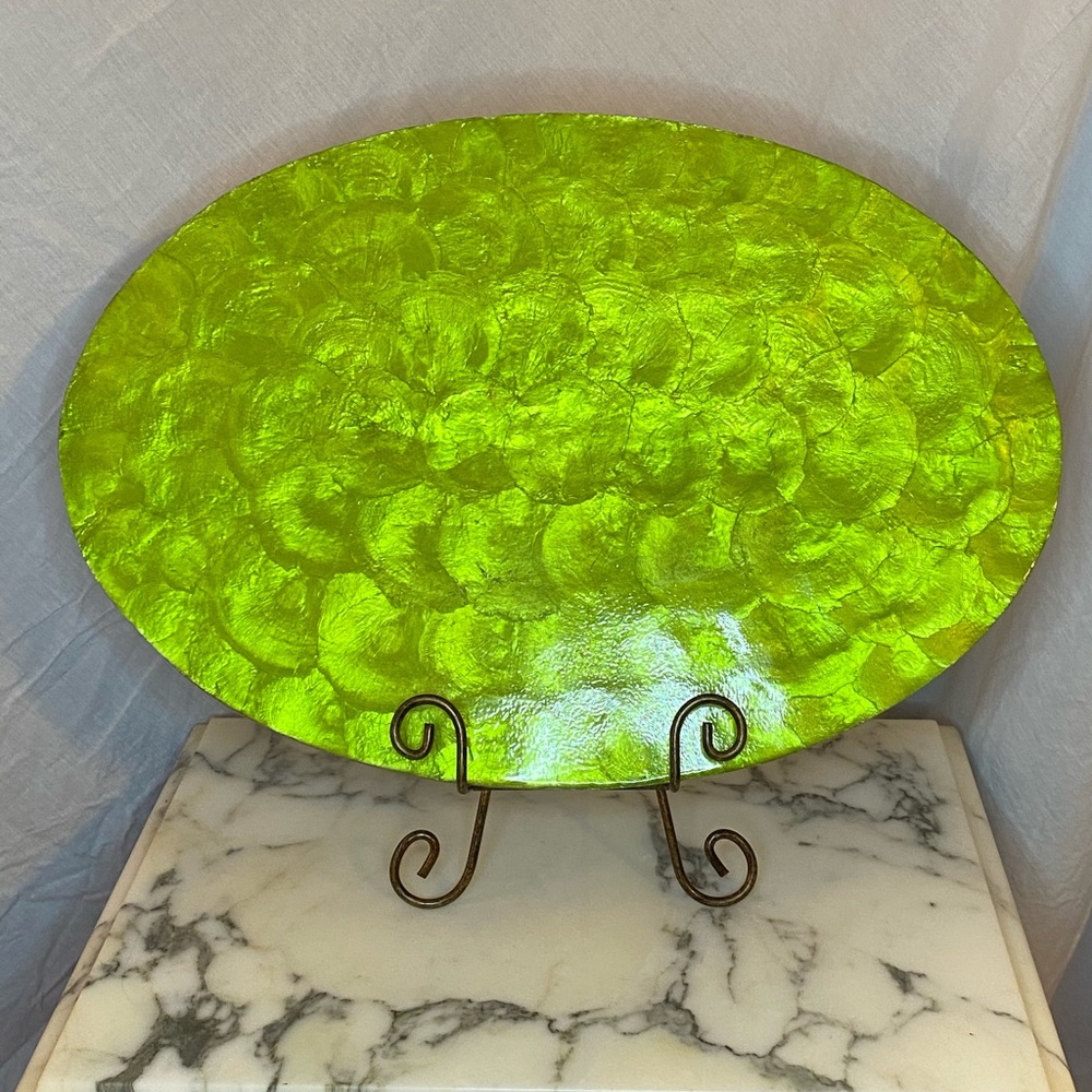 Decorative handmade oval serving tray
